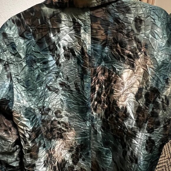 SOLD CHICO’S Women’s Crinkle Crush Blazer Jacket Teal - Picture 2 of 8